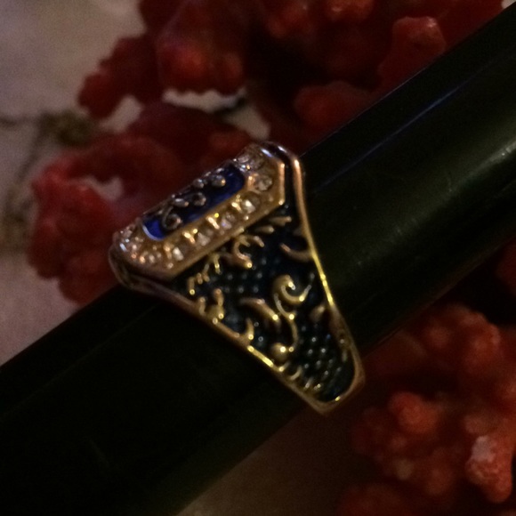 Enamel and cz ring - Picture 6 of 6